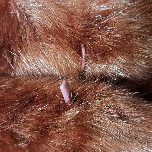 Terry Lewis Classic Luxuries Faux Fur ruffle detail Burgundy Jacket Size XS - Picture 5 of 13